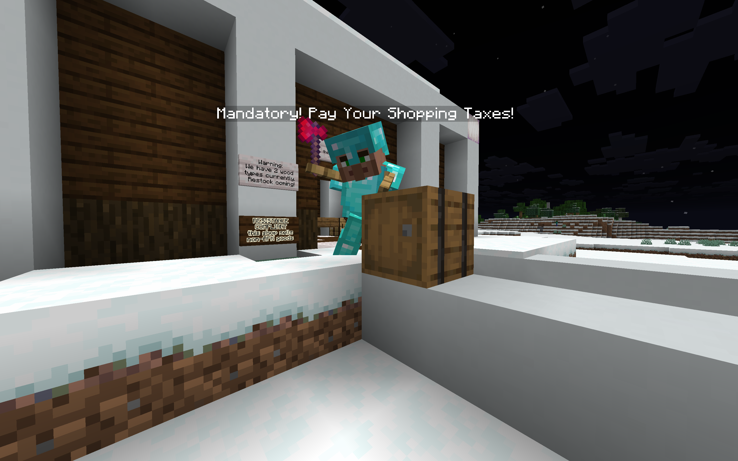 Brute squad collecting taxes in the shopping district.