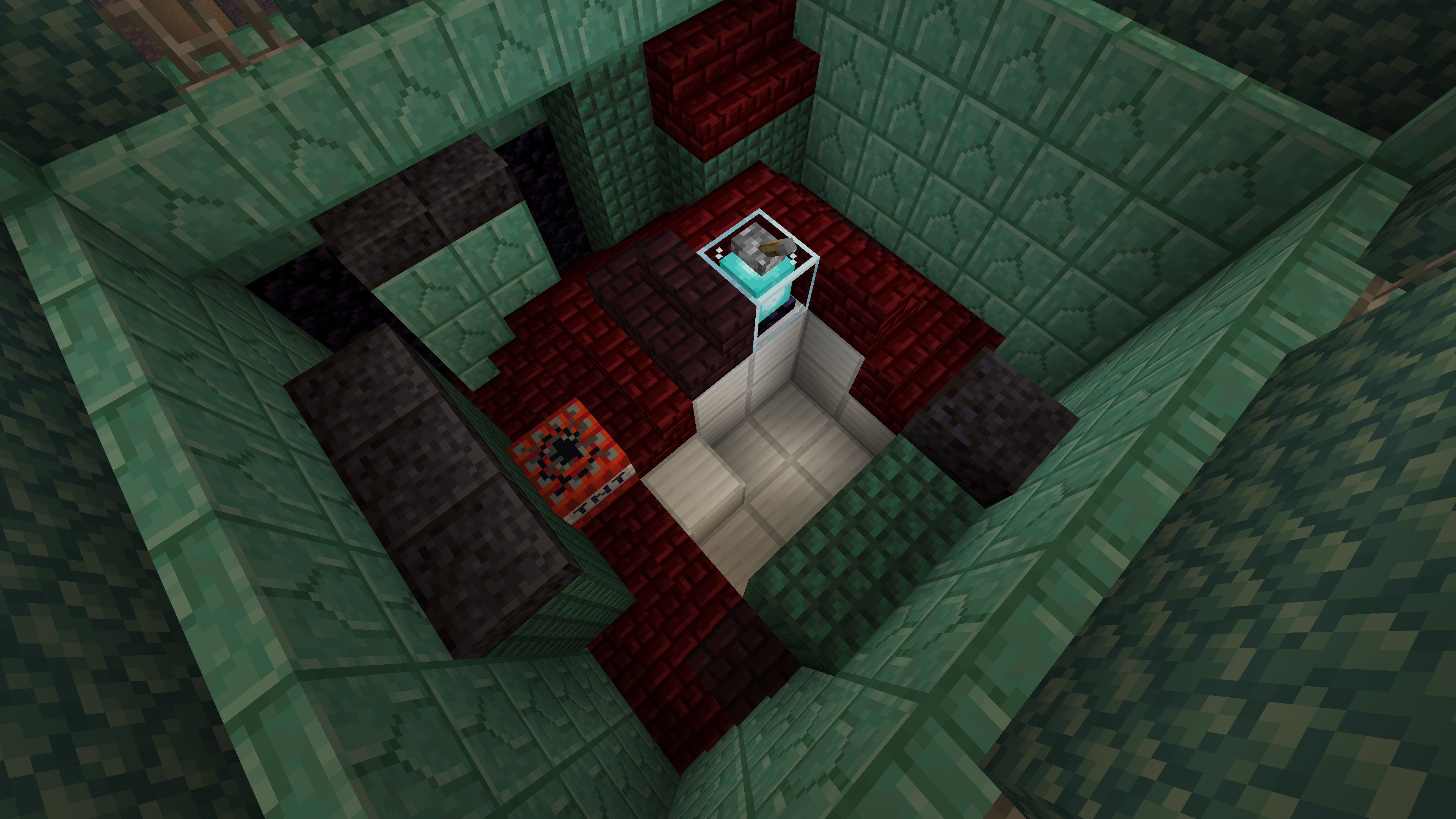 A destroyed beacon at the Crimson Temple.